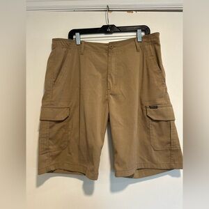 Stanley Men's Sz: 34 Workwear Lightweight Stretch Tan Brown Khaki Cargo Shorts.